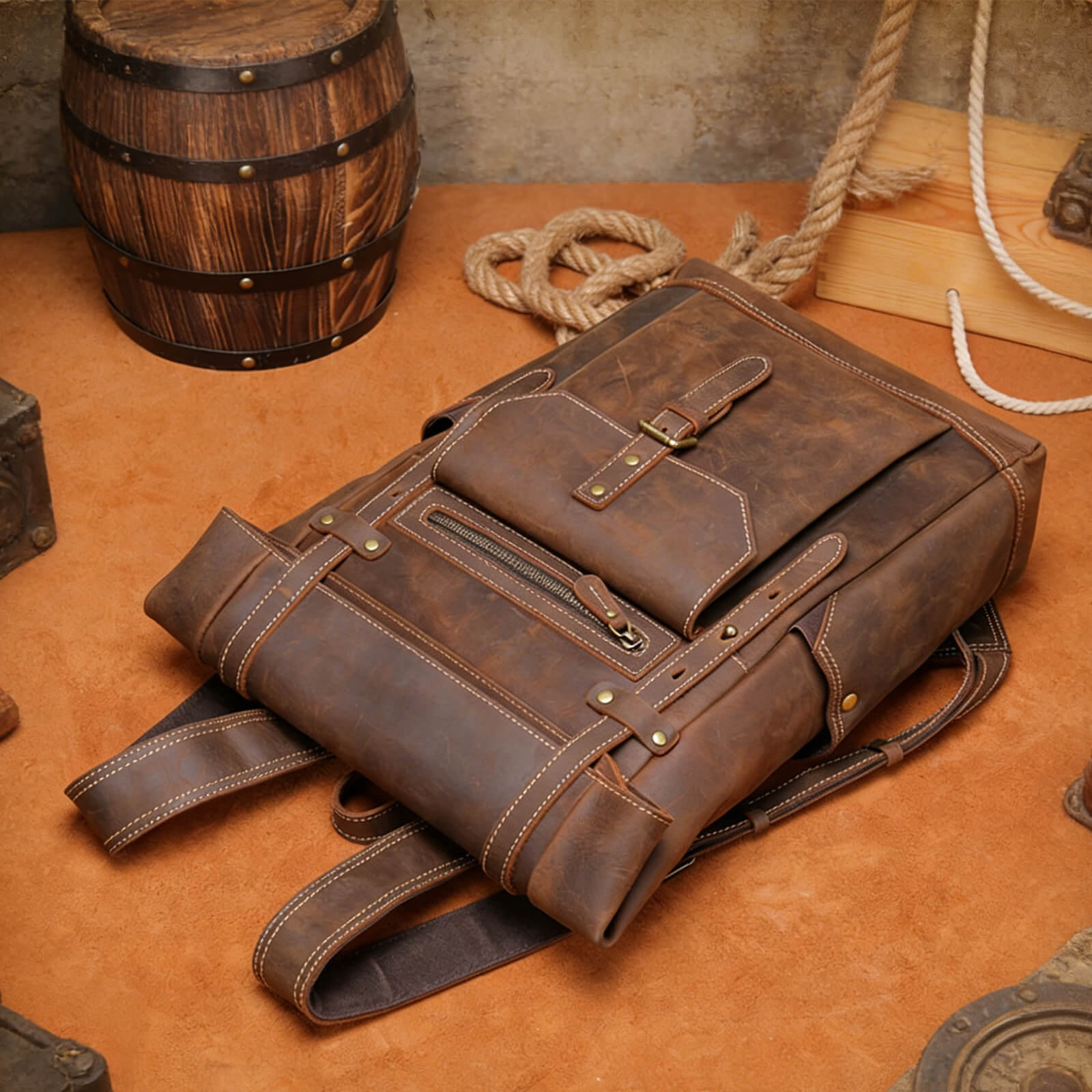 Brown Leather Travel Bag