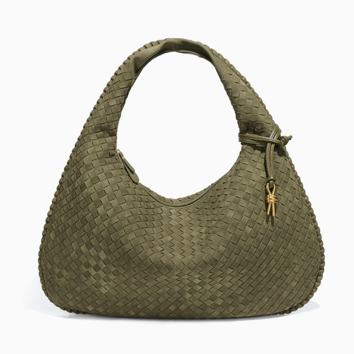 CLASSIC WOVEN SUEDE HOBO BAG