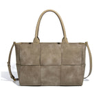 Women Leather Woven Shoulder Bag