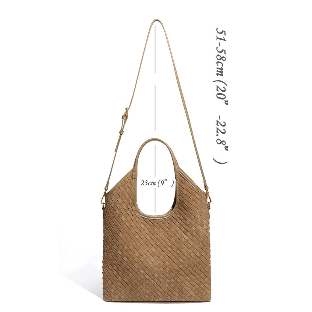 boho suede woven bag