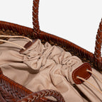 boho woven leather bag