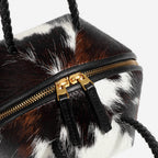 Wild Hair-on Leather Circle Bag – Chic Crossbody & Shoulder Design