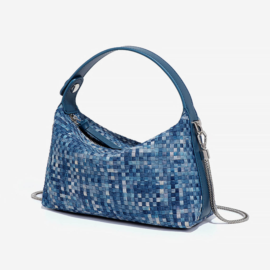 denim woven bag
