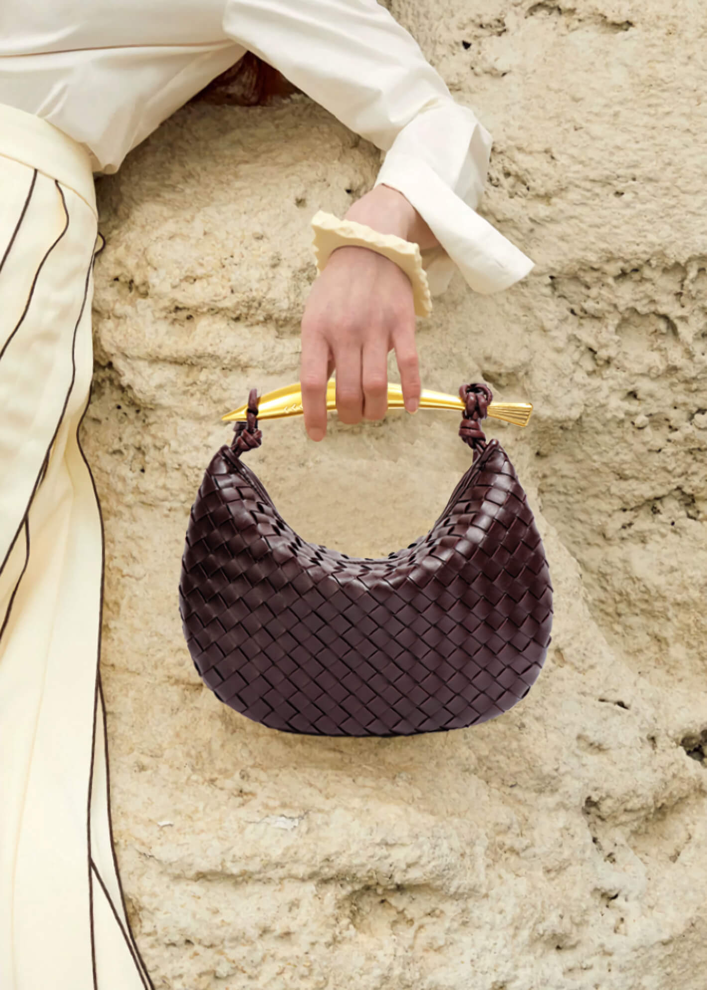 gold handle shoulder bag