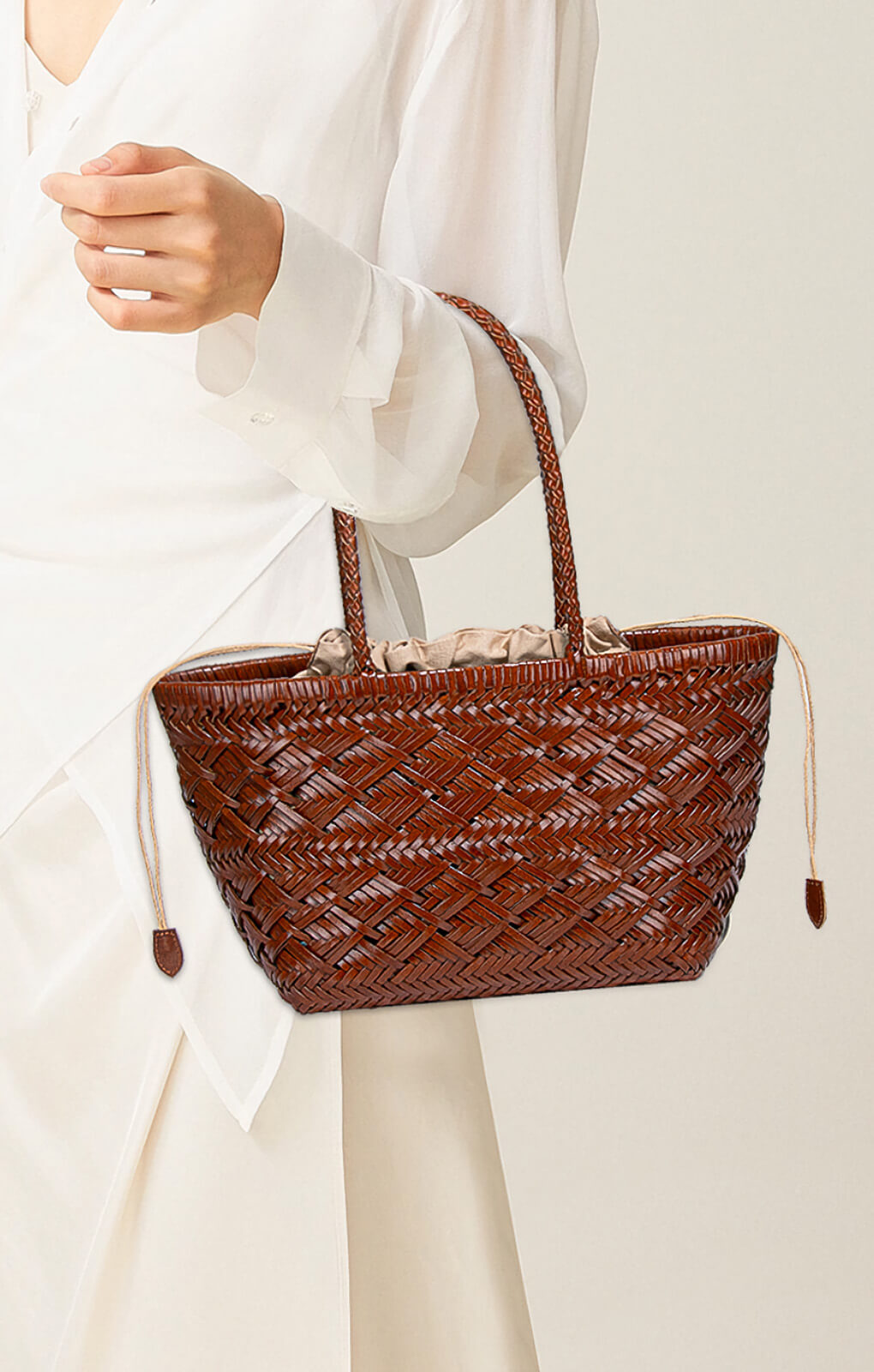 handwoven leather bag