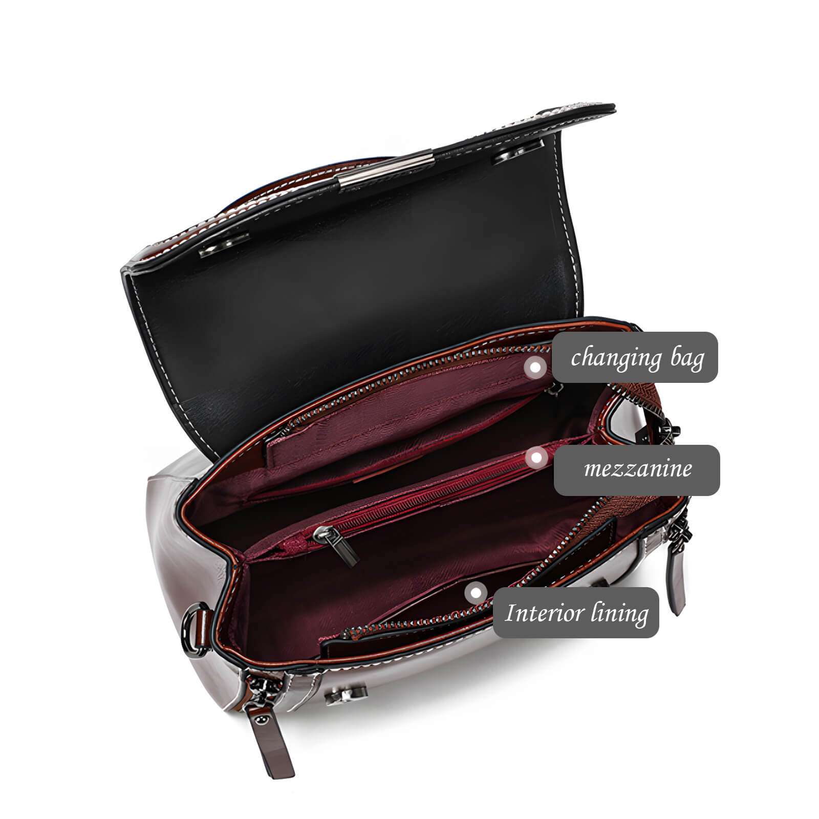 small waxed leather crossbody bag