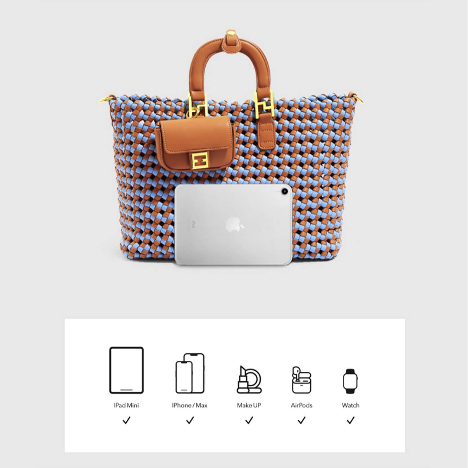 hollow out woven purse