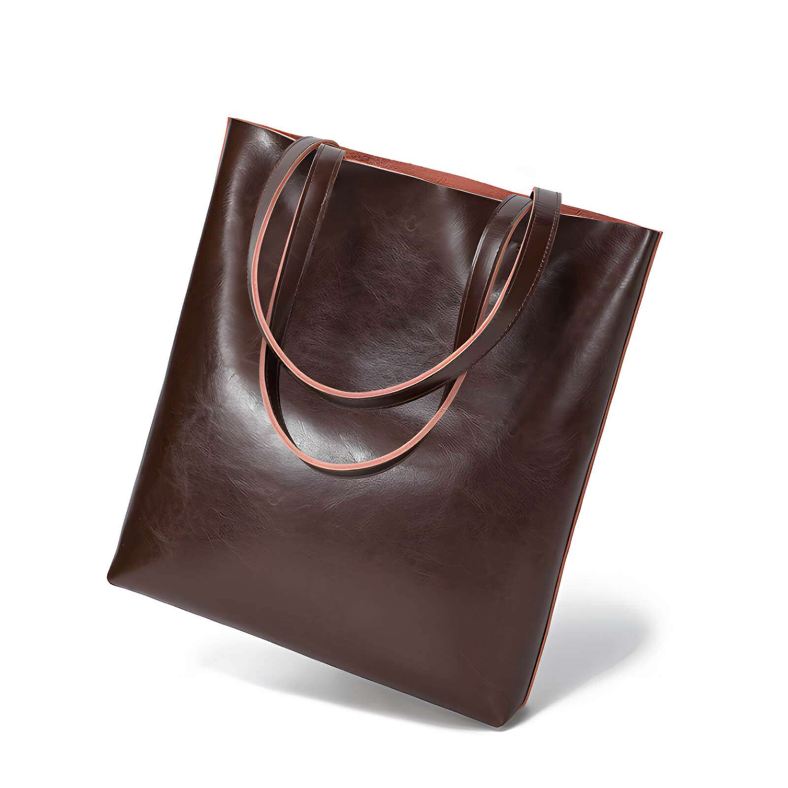 large waxed leather tote bag for work