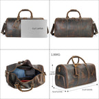 Leather Gym Bag for Men on Gym Bench