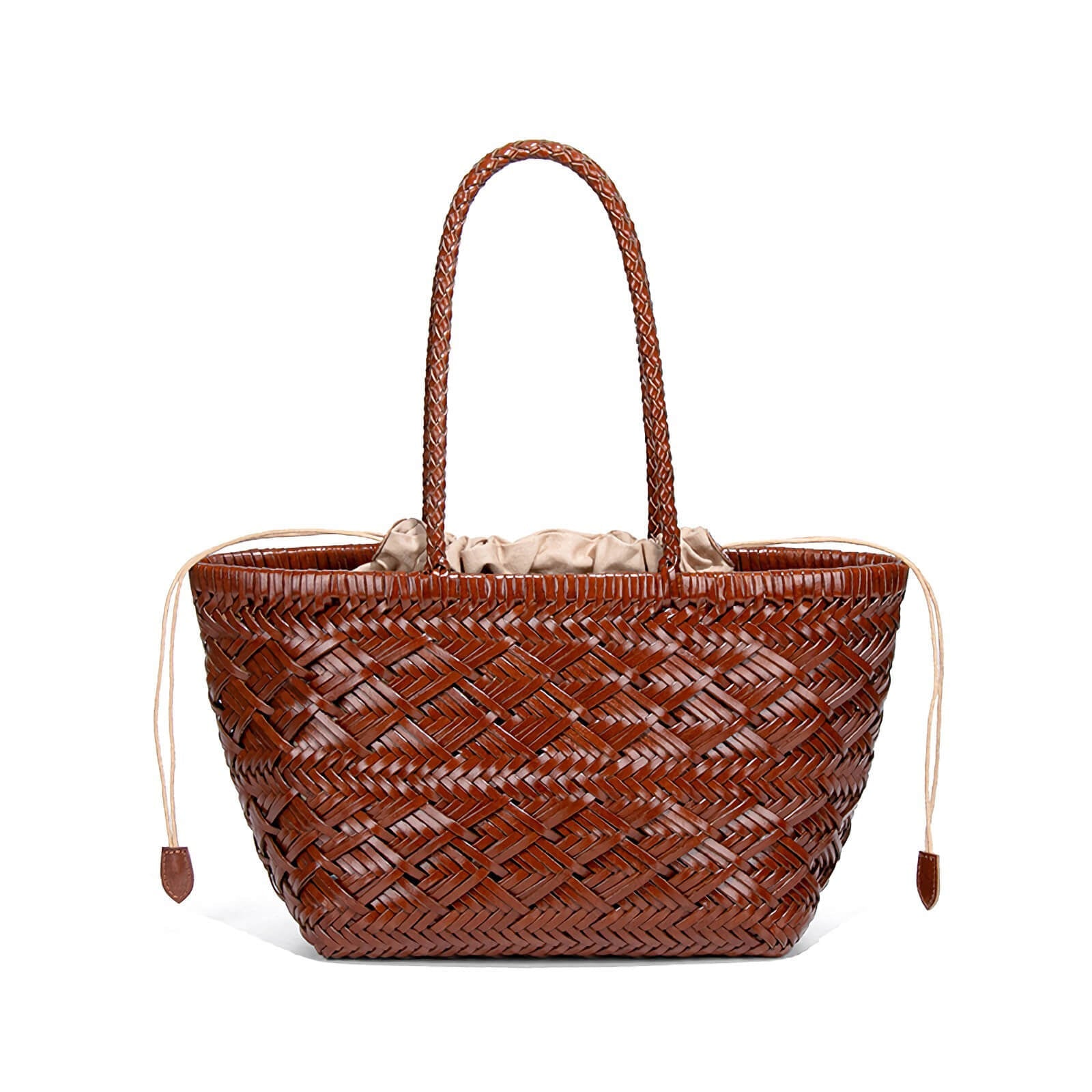 minimalist woven leather tote