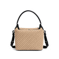 neutral woven shoulder bag