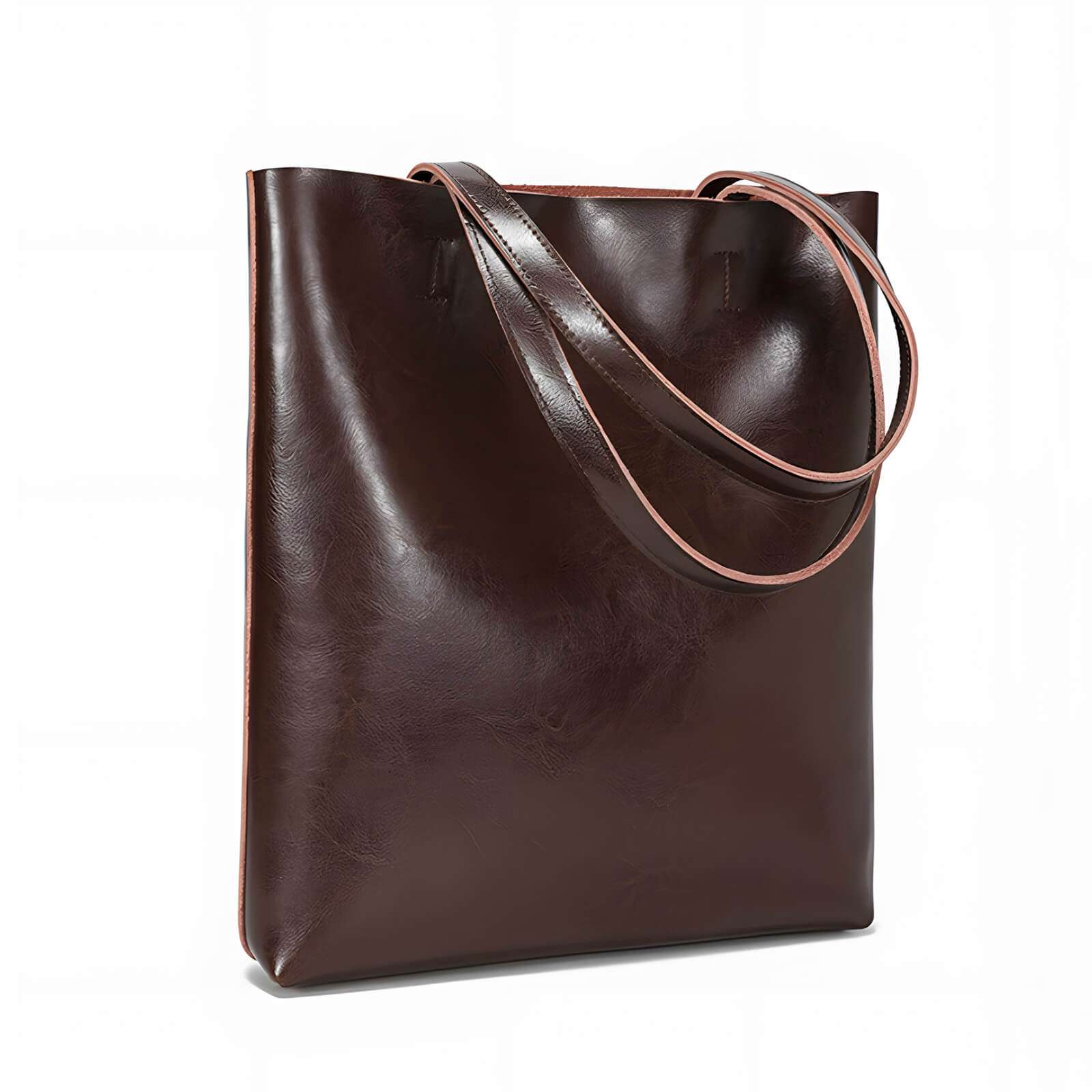 oversized leather work tote with pockets