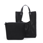 satin woven handbag
