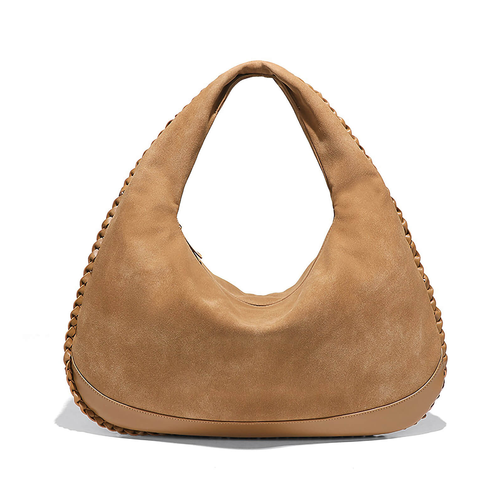 Suede Woven Hobo Shoulder Bag for Women – Large Capacity Soft Crescent Tote