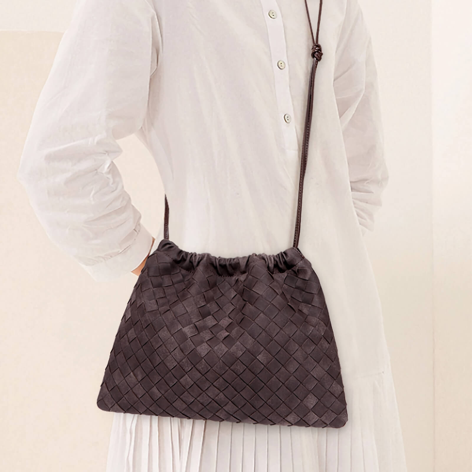 slouchy suede tote bag