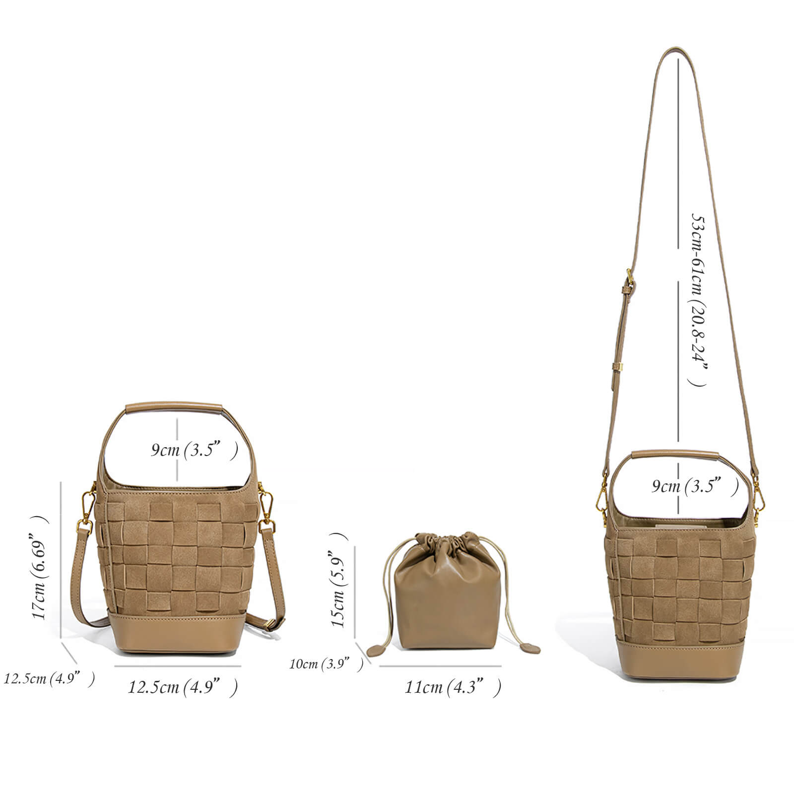 small shoulder bucket bag