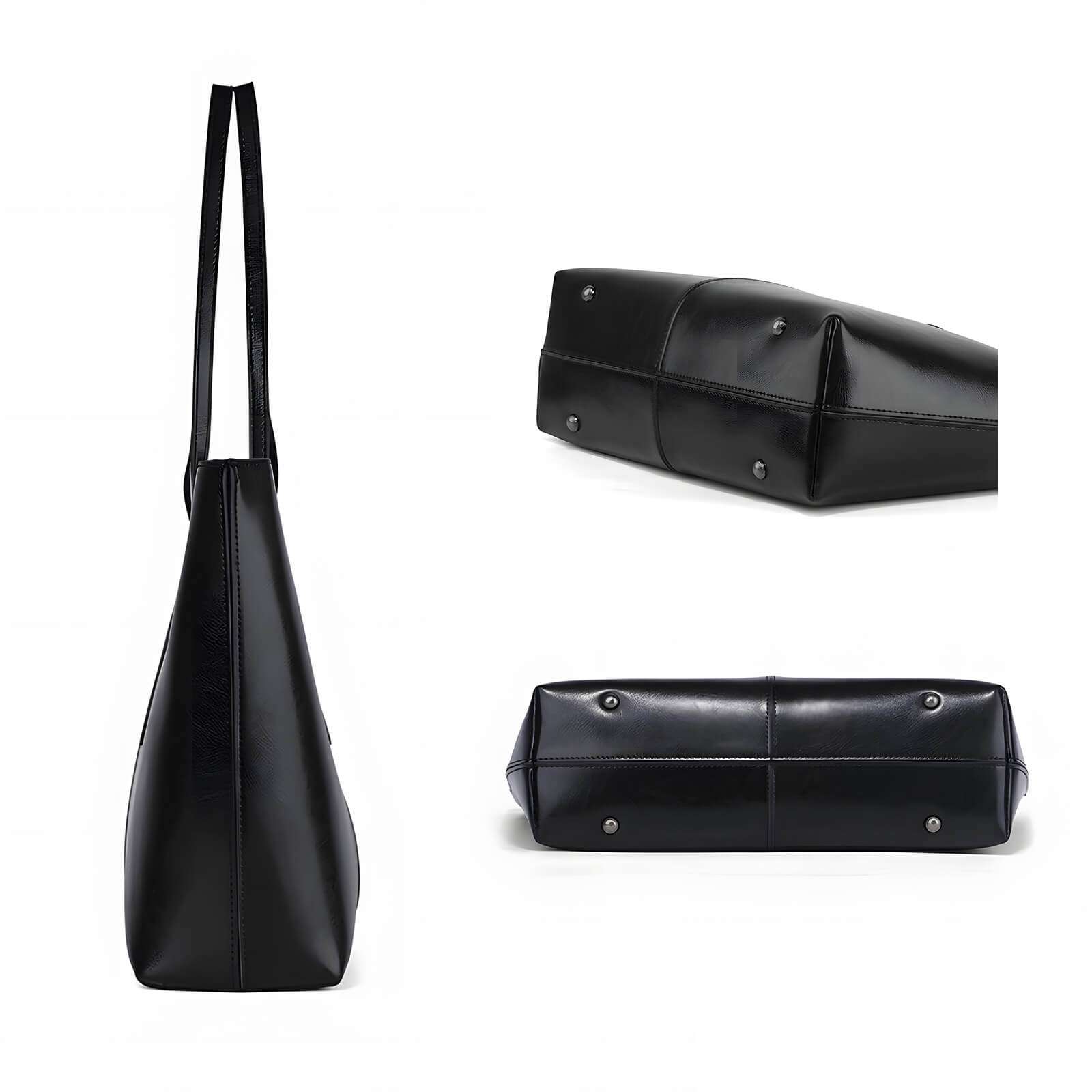 vintage leather work bag large capacity 