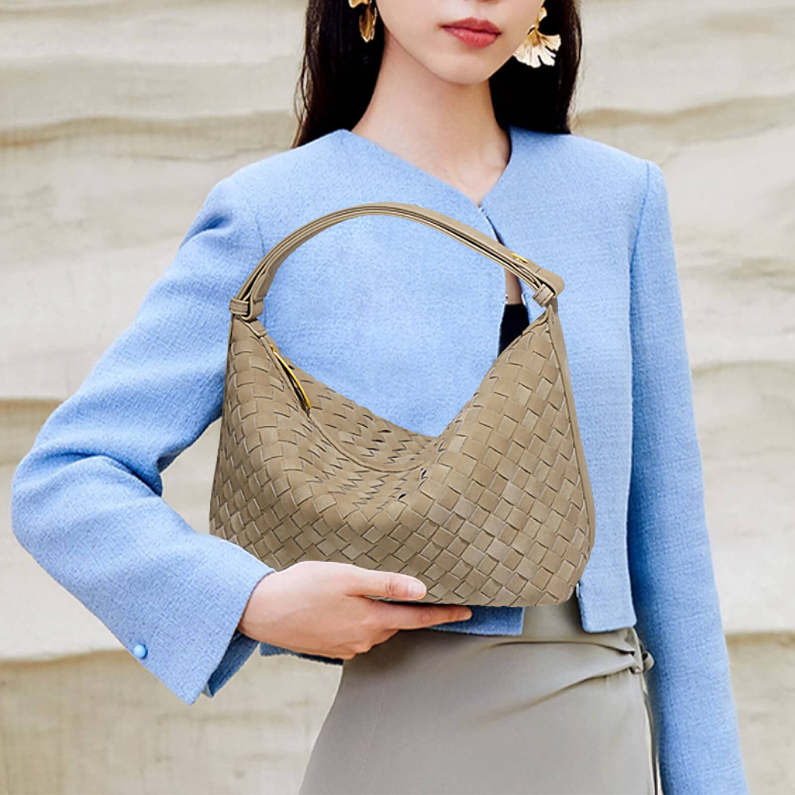 underarm woven purse