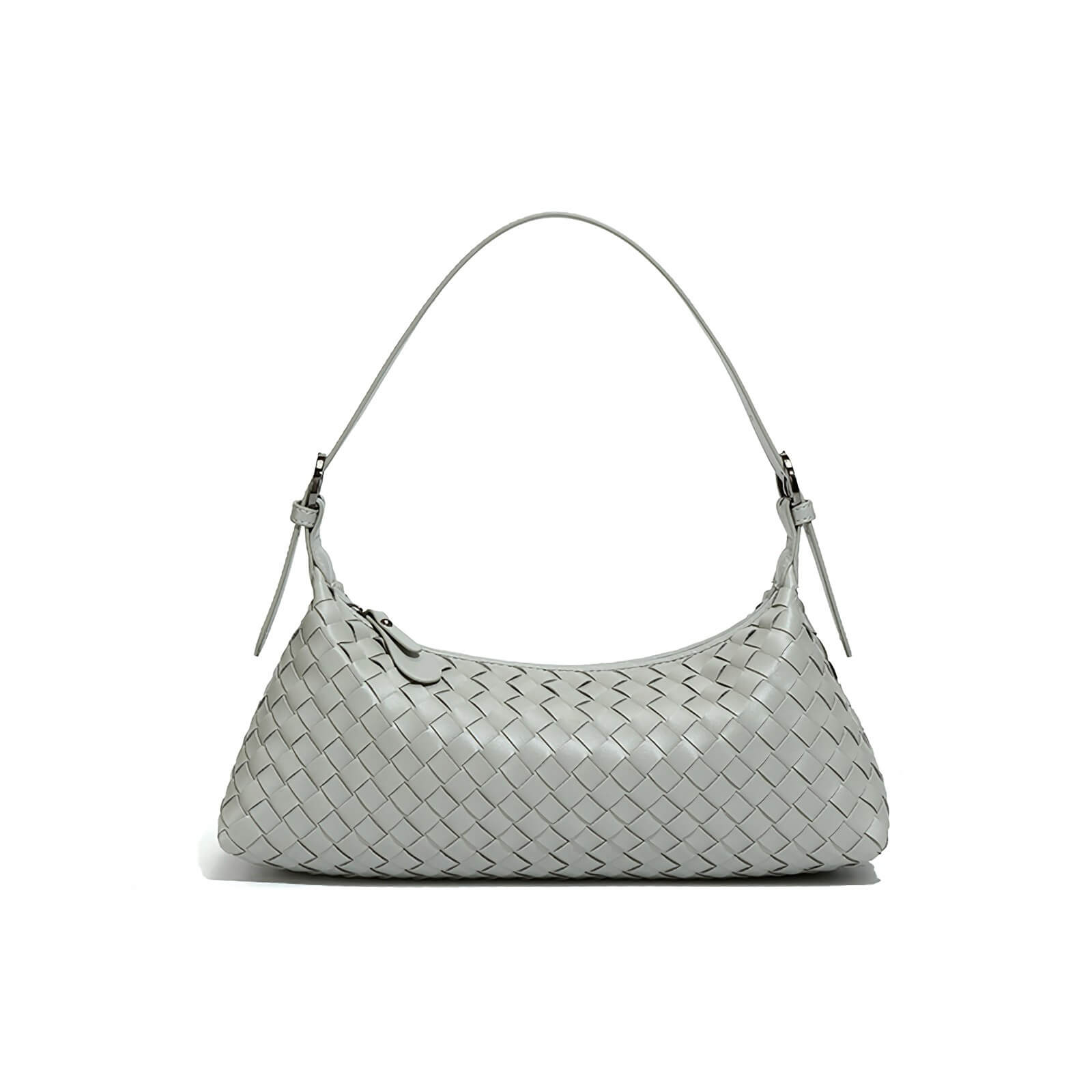 vegan leather woven handbag