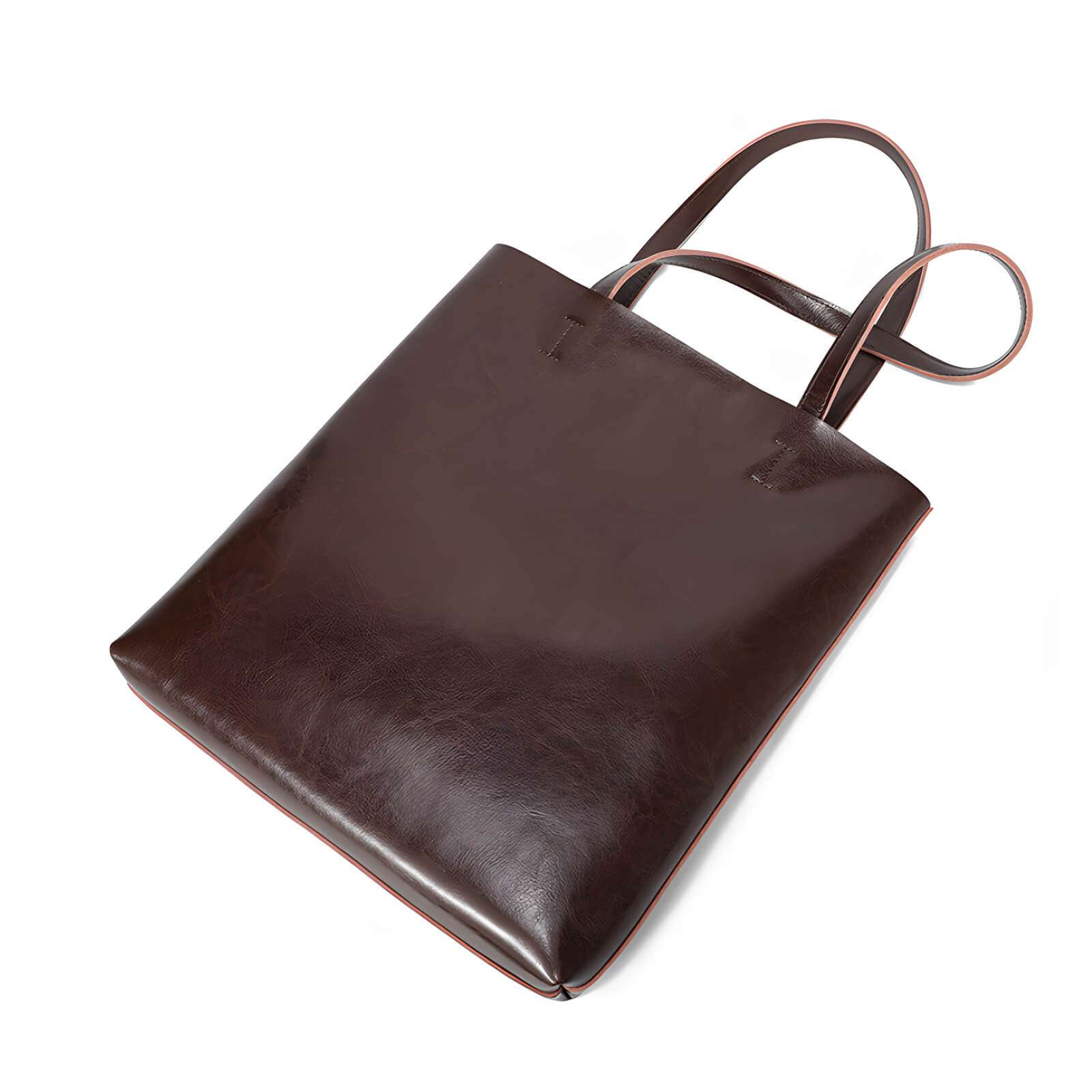 vintage style leather tote bag large