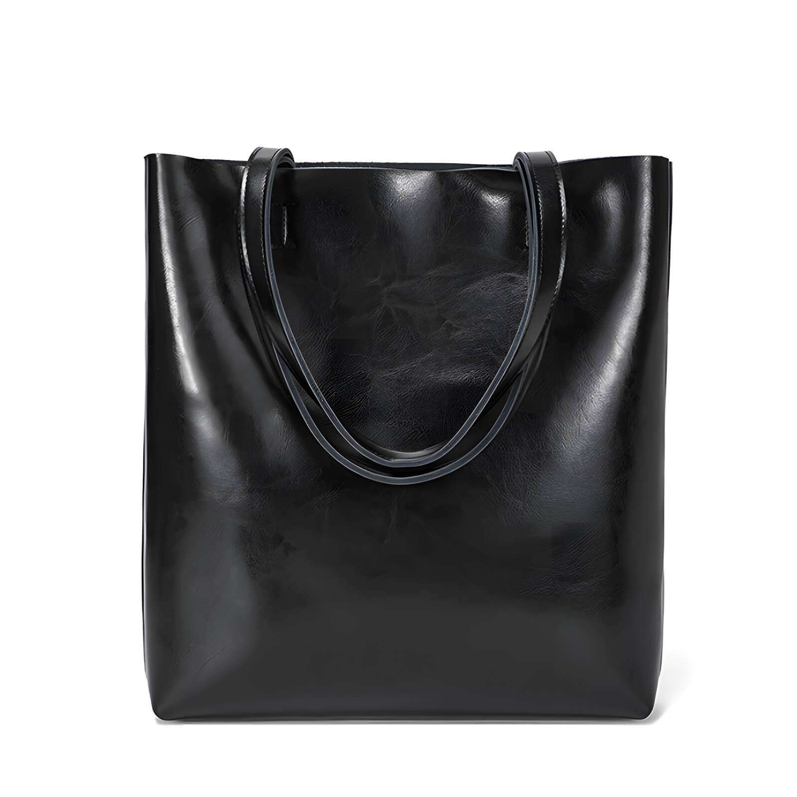 waxed leather briefcase tote for women