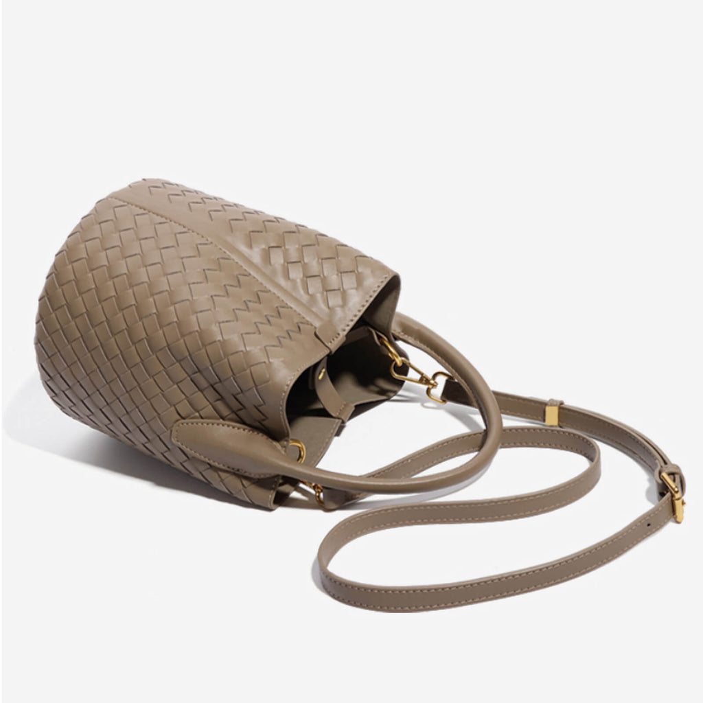 woven bucket crossbody