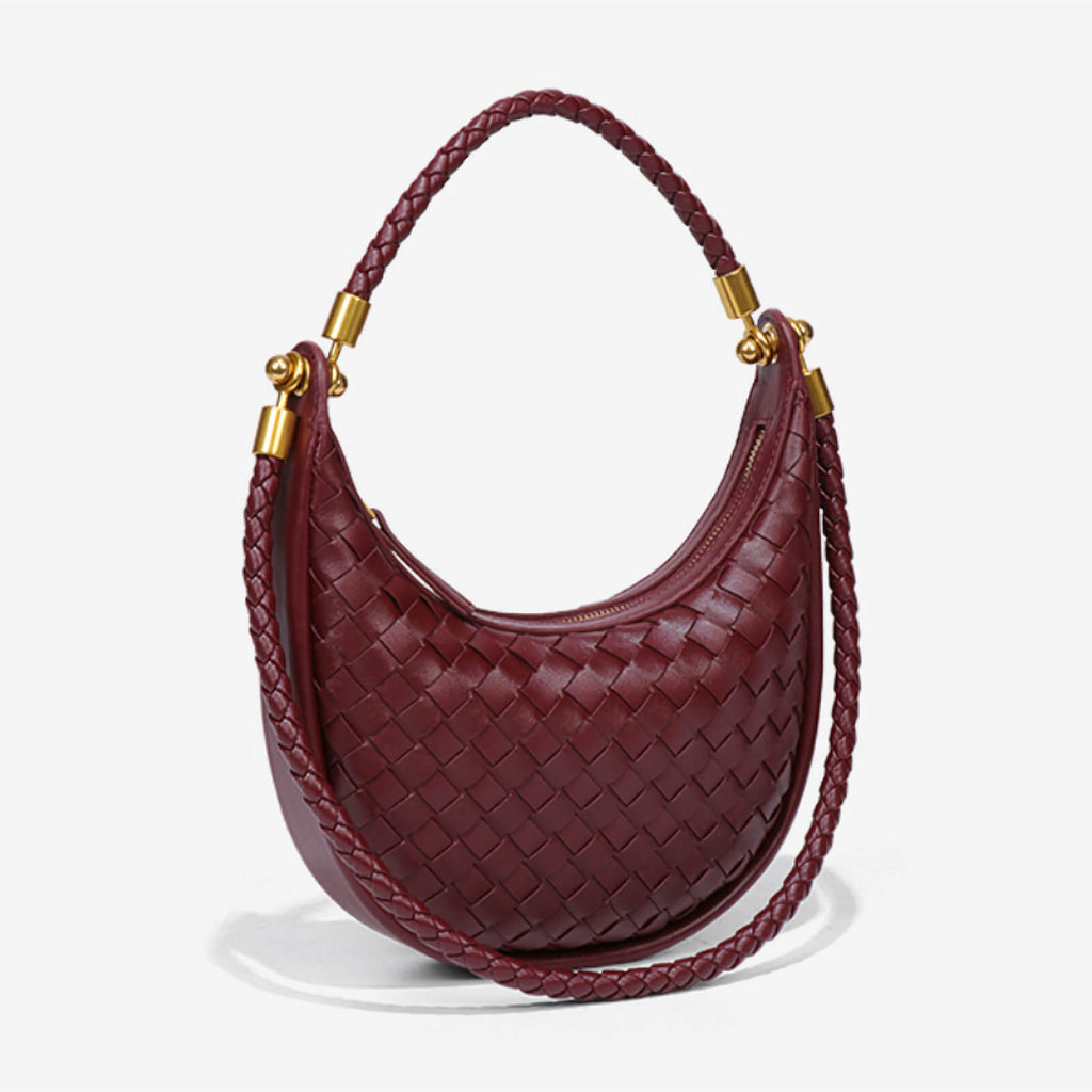 woven crescent shoulder bag